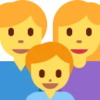 Emoji Familia: hombre, mujer, niño en Twitter / X