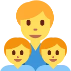 Emoji Familia: hombre, niño, niño en Twitter / X