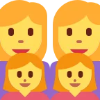 Family: Woman, Woman, Girl, Girl emoji on Twitter / X
