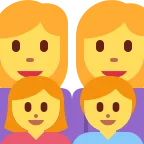 Emoji Familia: mujer, mujer, niña, niño en Twitter / X