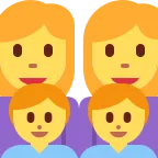 Emoji Familia: mujer, mujer, niño, niño en Twitter / X
