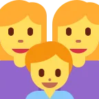 Emoji Familia: mujer, mujer, niño en Twitter / X