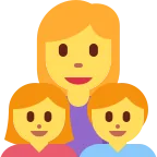 Emoji Familia: mujer, niña, niño en Twitter / X