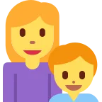 Family: Woman, Boy emoji on Twitter / X