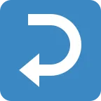 Emoji Flecha derecha curvándose a la izquierda en Twitter / X
