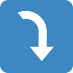 Right Arrow Curving Down emoji on Twitter / X