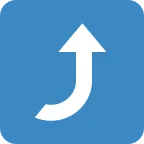 Emoji Flecha derecha curvándose hacia arriba en Twitter / X