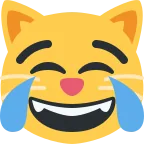 Emoji Gato llorando de risa en Twitter / X