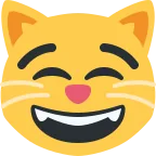 Emoji Gato sonriendo con ojos sonrientes en Twitter / X