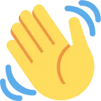 Emoji Hola (mano saludando) en Twitter / X