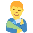 Emoji Hombre alimentando a bebé en Twitter / X