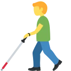 Man with White Cane emoji on Twitter / X