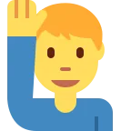Man Raising Hand emoji on Twitter / X