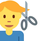 Emoji Hombre cortándose el pelo en Twitter / X