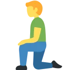 Man Kneeling emoji on Twitter / X