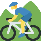 Emoji Hombre en bicicleta de montaña en Twitter / X