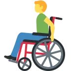 Emoji Hombre en silla de ruedas manual en Twitter / X