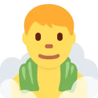 Emoji Hombre en una sauna en Twitter / X