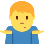 Emoji Hombre encogido de hombros en Twitter / X
