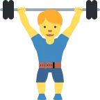 Emoji Hombre levantando pesas en Twitter / X