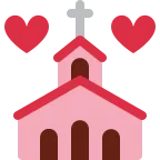 Emoji Iglesia celebrando boda en Twitter / X