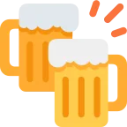 Emoji Jarras de cerveza brindando en Twitter / X