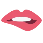Biting Lip emoji on Twitter / X
