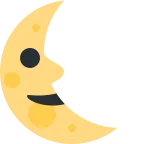 Last Quarter Moon Face emoji on Twitter / X