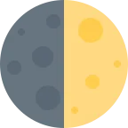 First Quarter Moon emoji on Twitter / X