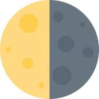 Emoji Luna en cuarto menguante en Twitter / X