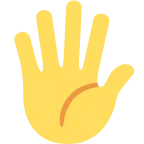 Emoji Mano abierta en Twitter / X