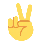 Emoji Mano con señal de victoria en Twitter / X