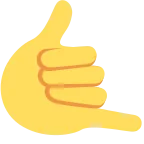 Emoji Mano haciendo el gesto de llamar en Twitter / X