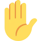 Emoji Mano levantada en Twitter / X