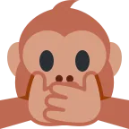 Emoji Mono con la boca tapada en Twitter / X