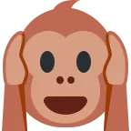 Emoji Mono con los oídos tapados en Twitter / X