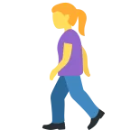 Emoji Mujer caminando en Twitter / X