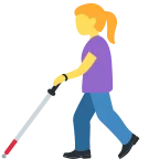 Emoji Mujer con bastón en Twitter / X