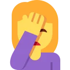 Woman Facepalming emoji on Twitter / X