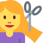 Woman Getting Haircut emoji on Twitter / X