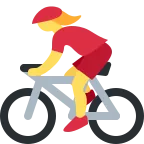 Woman Biking emoji on Twitter / X