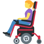 Emoji Mujer en silla de ruedas eléctrica en Twitter / X