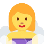 Emoji Mujer en una sauna en Twitter / X