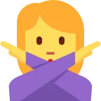 Emoji Mujer haciendo el gesto de "no" en Twitter / X