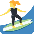 Woman Surfing emoji on Twitter / X