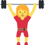 Emoji Mujer levantando pesas en Twitter / X