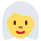 Emoji Mujer: pelo blanco en Twitter / X