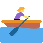 Emoji Mujer remando en un bote en Twitter / X
