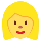 Woman: Blond Hair emoji on Twitter / X