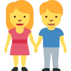 Emoji Mujer y hombre de la mano en Twitter / X